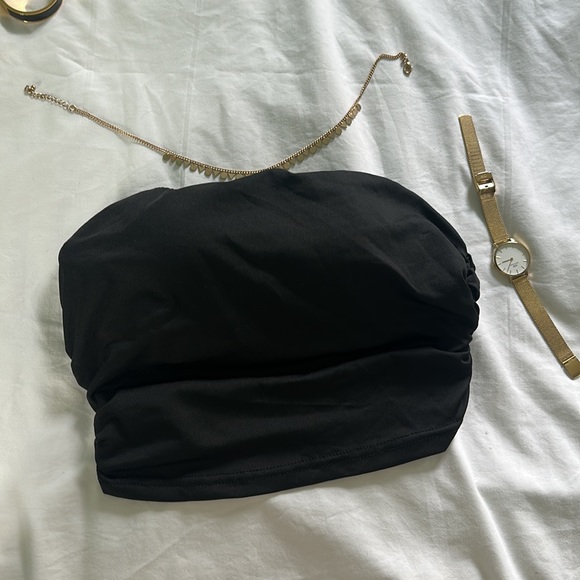 Fun & Flirty Black Two Piece Set: Tube Top & Ruffle Asymmetrical Skirt🖤🖤 - Picture 8 of 8